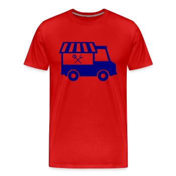 Camion de cuisine de rue - T-shirt bio Premium Homme - rouge - Devant - Damien (186cm)