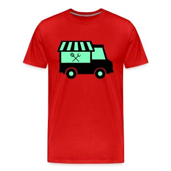 Camion de cuisine de rue - T-shirt bio Premium Homme - rouge - Devant - Damien (186cm)