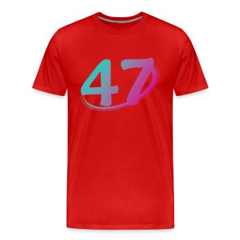 Nummer 47 mehrfarbig - Männer Premium Bio T-Shirt - Rot - Vorne - Damien (186cm)