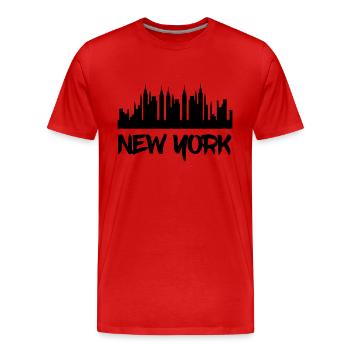 New York - T-shirt bio Premium Homme - rouge - Devant - Damien (186cm)