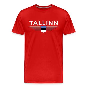 Tallinn T-Shirt – Pour les fans de la capitale - T-shirt bio Premium Homme - rouge - Devant - Damien (186cm)