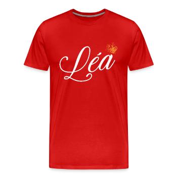 Lea Nom pour Femmes Enfants Bambins - Lea Nom de famille - T-shirt bio Premium Homme - rouge - Devant - Damien (186cm)