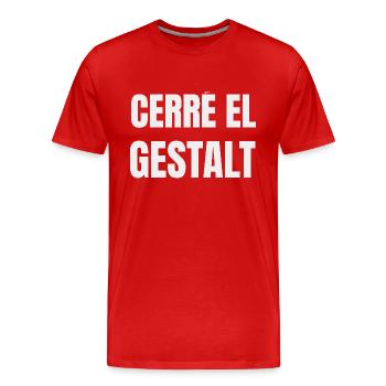 I CLOSED THE GESTALT - Men's Premium Organic T-Shirt - red - Front - Damien (186cm)