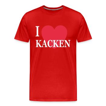 I love kacken Satire Humor Lustig Sprüche - Männer Premium Bio T-Shirt - Rot - Vorne - Damien (186cm)