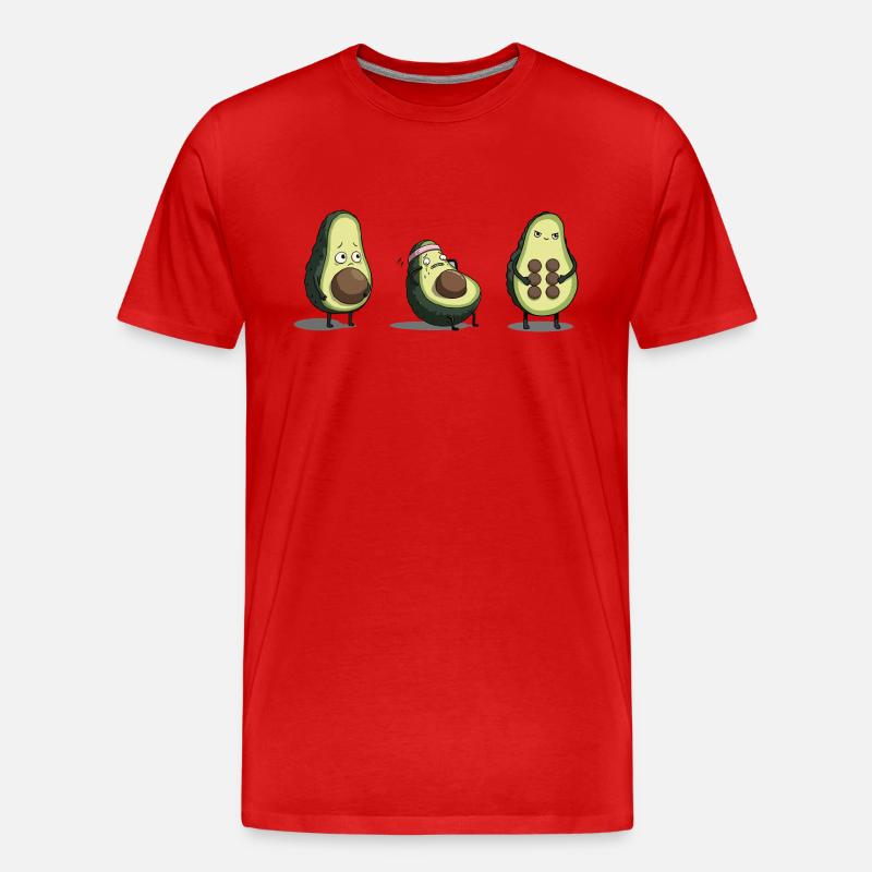 Evolution des Avocado-Körpers - Männer Premium Bio T-Shirt - Rot