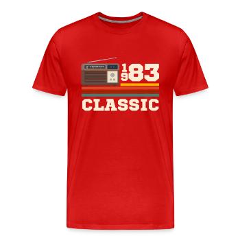 Jubiläum 1983 Retro-Klassiker - Männer Premium Bio T-Shirt - Rot - Vorne - Damien (186cm)