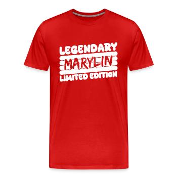 Name Marylin - Männer Premium Bio T-Shirt - Rot - Vorne - Damien (186cm)