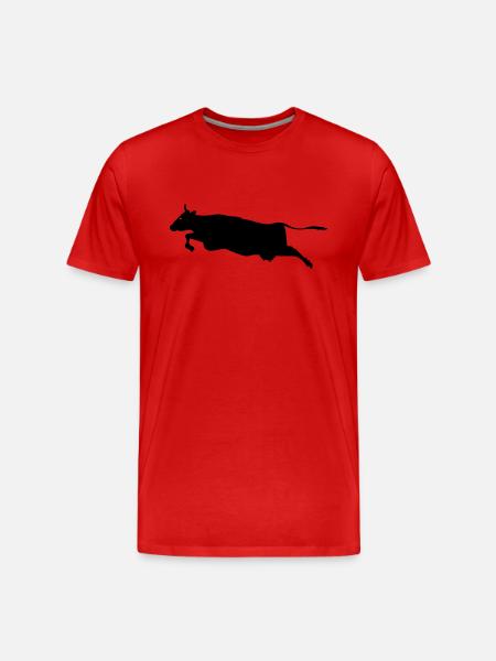 Huh FlyingKuh - Männer Premium Bio T-Shirt - Rot