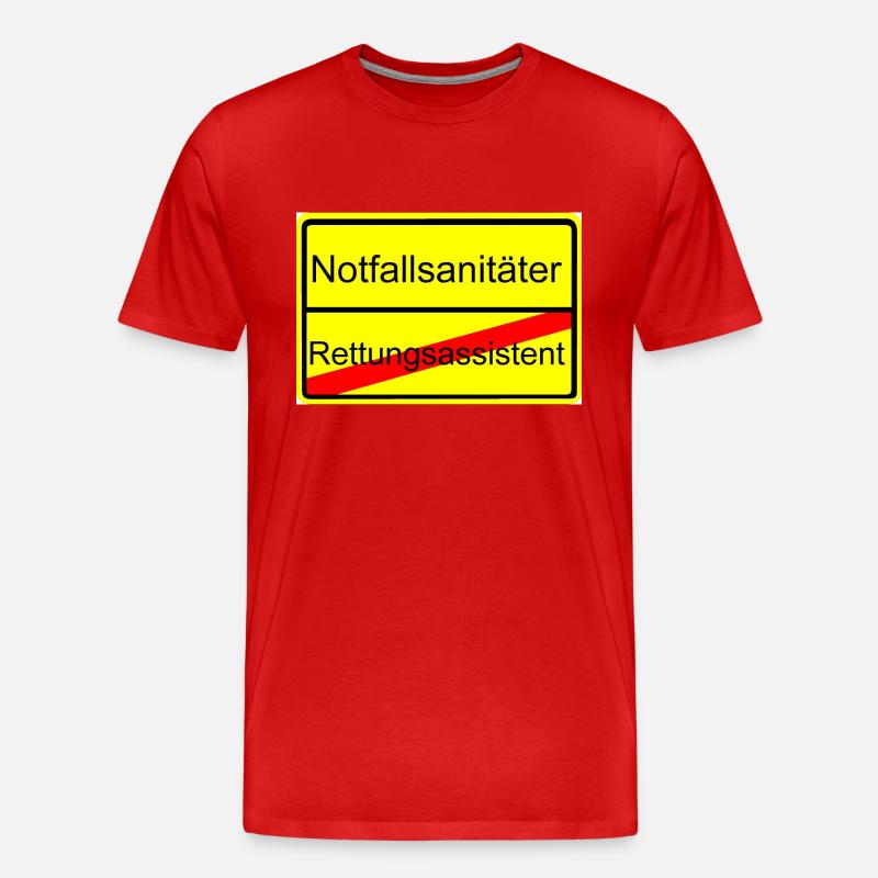 Vom Rettungsassistent zum Notfallsanitäter - Männer Premium Bio T-Shirt - Rot