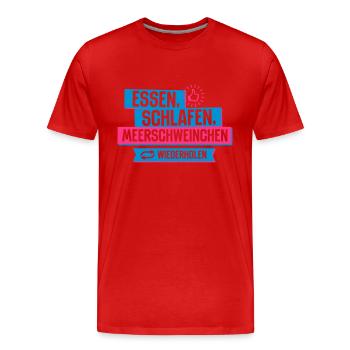 Hobby Meerschweinchen - Männer Premium Bio T-Shirt - Rot - Vorne - Damien (186cm)