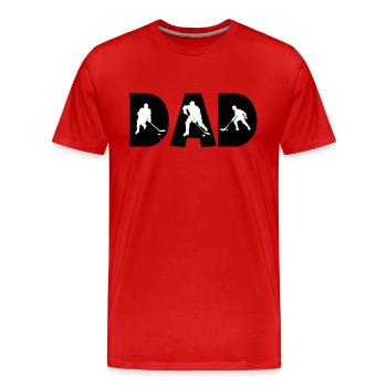 Hockey Dad - T-shirt bio Premium Homme - rouge - Devant - Damien (186cm)