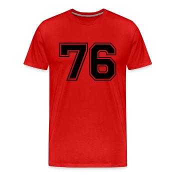 76 - T-shirt bio Premium Homme - rouge - Devant - Damien (186cm)