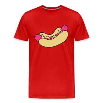 Hot Dog - Männer Premium Bio T-Shirt - Rot - Vorne - Damien (186cm)