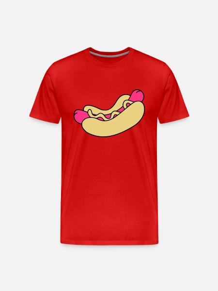 hot dog - Men's Premium Organic T-Shirt - red