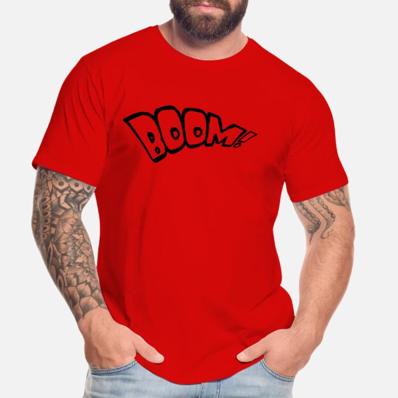 boom text fire hot tnt dynamite explode expl Men's Premium Organic T-Shirt