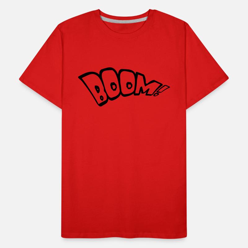 boom text fire hot tnt dynamite explode expl Men's Premium Organic T-Shirt