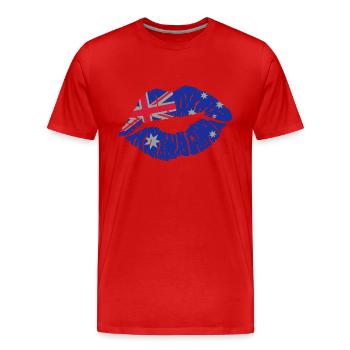 Kissing Mouth (Australie) - T-shirt bio Premium Homme - rouge - Devant - Damien (186cm)