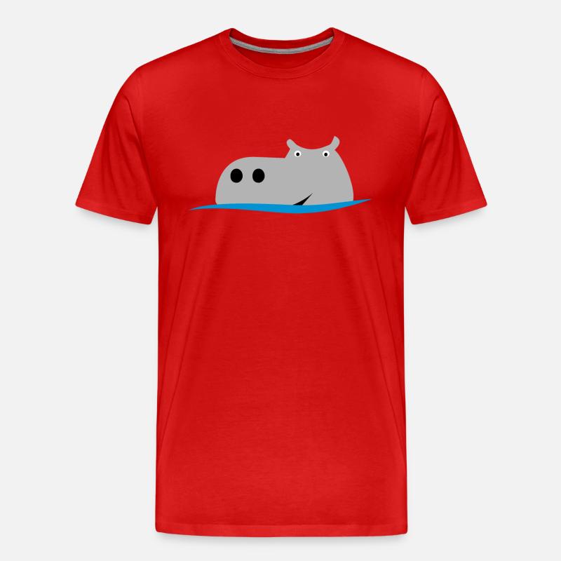 Nilpferd - Männer Premium Bio T-Shirt - Rot