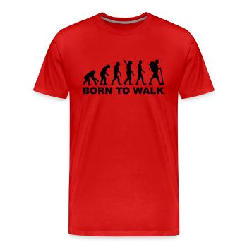 Évolution Cheminement - T-shirt bio Premium Homme - rouge - Devant - Damien (186cm)
