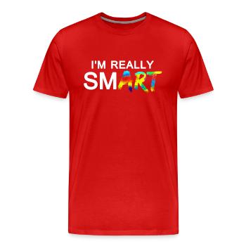 Really SmART 02 - Men's Premium Organic T-Shirt - red - Front - Damien (186cm)