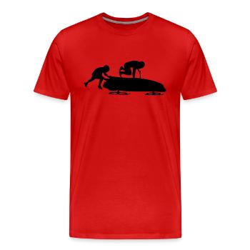 BOB - Männer Premium Bio T-Shirt - Rot - Vorne - Damien (186cm)