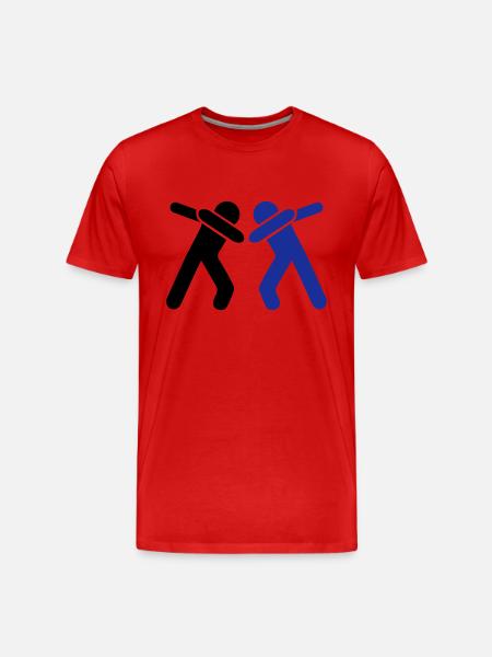 dabbing team man - Männer Premium Bio T-Shirt - Rot