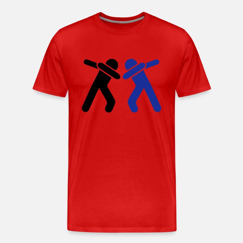 dabbing team man - Männer Premium Bio T-Shirt - Rot