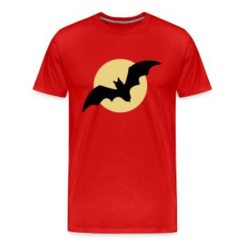 Flying bat moon - Men's Premium Organic T-Shirt - red - Front - Damien (186cm)