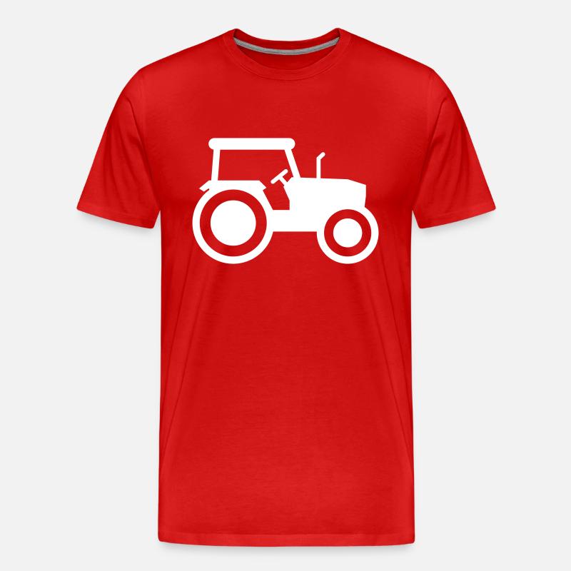 Traktor icon Silhouette - Männer Premium Bio T-Shirt - Rot