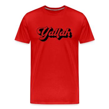 Yallah Arabisch | Yallah Habibis Araber Geschenke - Männer Premium Bio T-Shirt - Rot - Vorne - Damien (186cm)