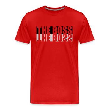 Spiegelung The Boss - Männer Premium Bio T-Shirt - Rot - Vorne - Damien (186cm)