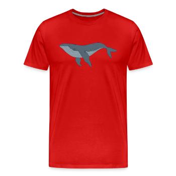 Ozean, Wal - Männer Premium Bio T-Shirt - Rot - Vorne - Damien (186cm)