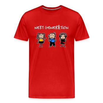Nouvelle génération d’enfants Internet en ligne - T-shirt bio Premium Homme - rouge - Devant - Damien (186cm)