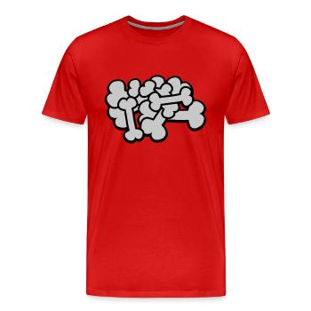 Großer Comic Knochen Haufen - Männer Premium Bio T-Shirt - Rot - Vorne - Damien (186cm)