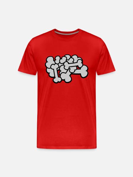 Big Comic Bone Pile - Men's Premium Organic T-Shirt - red