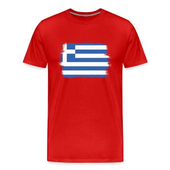 Grèce Drapeau Hellas Athènes Drapeau grec - T-shirt bio Premium Homme - rouge - Devant - Damien (186cm)