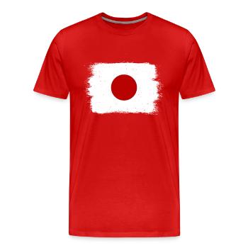 Japan Flag Used Look Nihon Japanese Flag - Men's Premium Organic T-Shirt - red - Front - Damien (186cm)