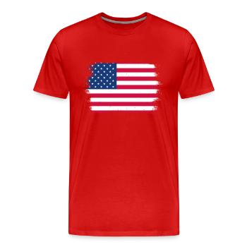 USA Flag America Flag Stars & Stripes Patriot - T-shirt bio Premium Homme - rouge - Devant - Damien (186cm)