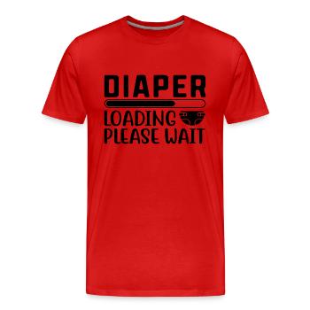 Diaper Loading Please Wait - Men's Premium Organic T-Shirt - red - Front - Damien (186cm)
