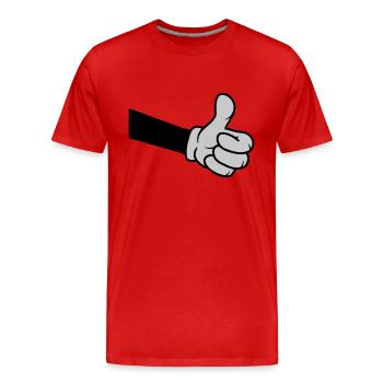 OK Comic Main Pouce - T-shirt bio Premium Homme - rouge - Devant - Damien (186cm)