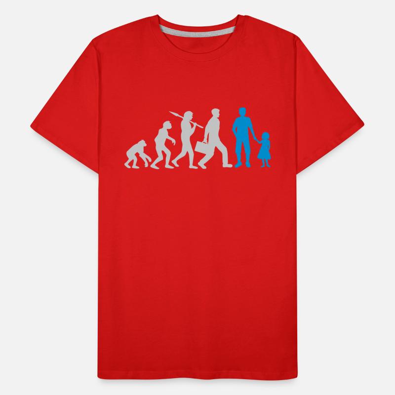 Evolution Papa Tochter Kind Männer Premium Bio T-Shirt