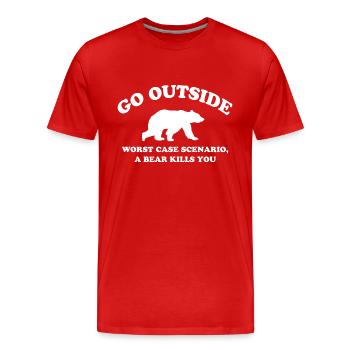 Alpiniste Nature Aventure - T-shirt bio Premium Homme - rouge - Devant - Damien (186cm)