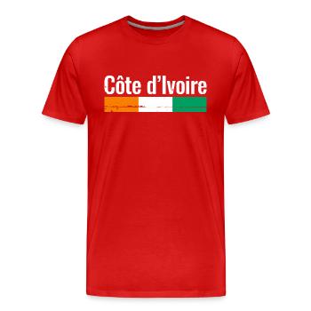 Côte d’Ivoire Drapeau ivoirien Ivoiriens - T-shirt bio Premium Homme - rouge - Devant - Damien (186cm)