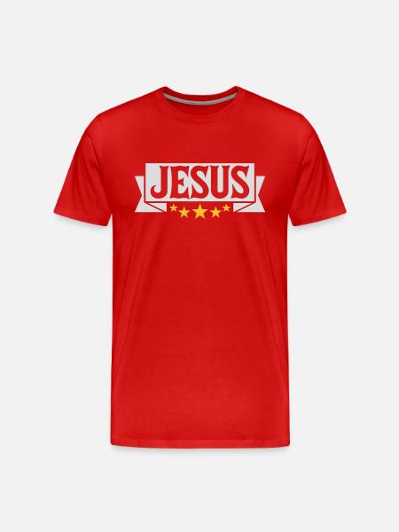 Jesus Christ Banner Quote - Men's Premium Organic T-Shirt - red