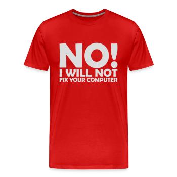 Ne pas réparer votre ordinateur - T-shirt bio Premium Homme - rouge - Devant - Damien (186cm)