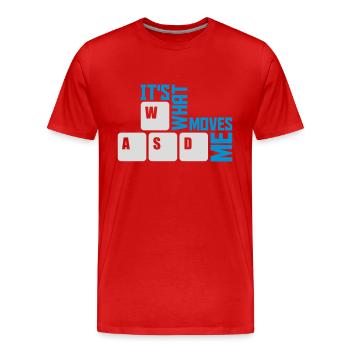 c’est ce qui m’émeut - T-shirt bio Premium Homme - rouge - Devant - Damien (186cm)