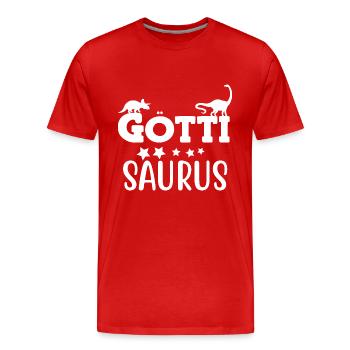 Bescht Götti Saurus Patenonkel Schweiz Schweizer - Männer Premium Bio T-Shirt - Rot - Vorne - Damien (186cm)