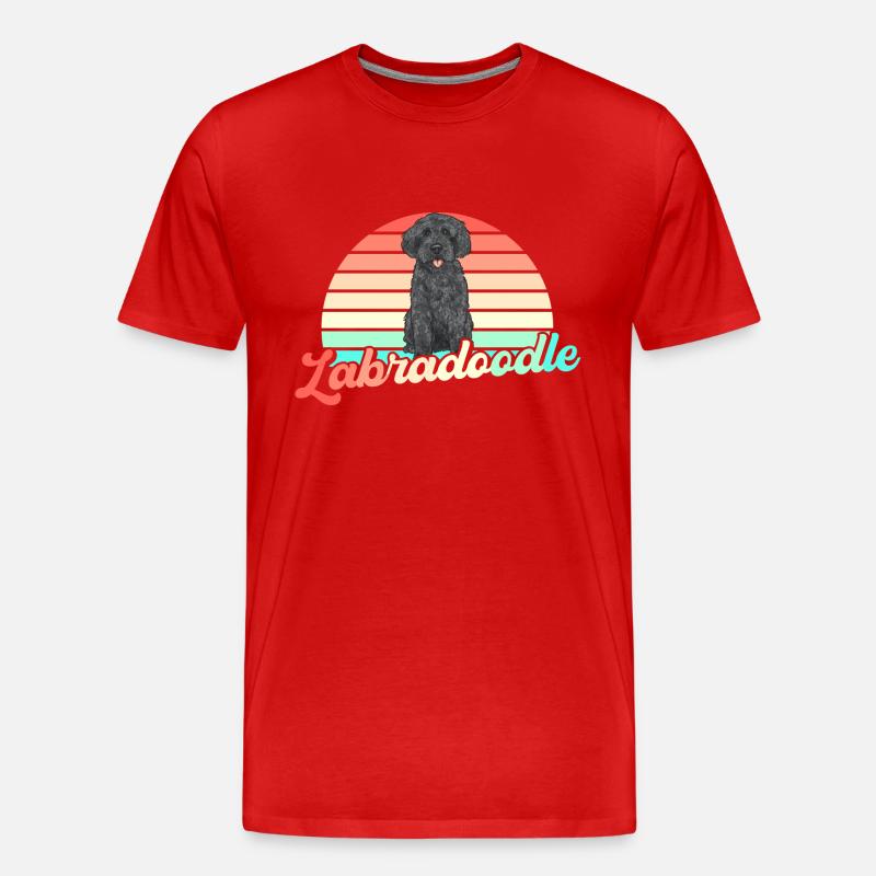 Labradoodle Hund - Männer Premium Bio T-Shirt - Rot