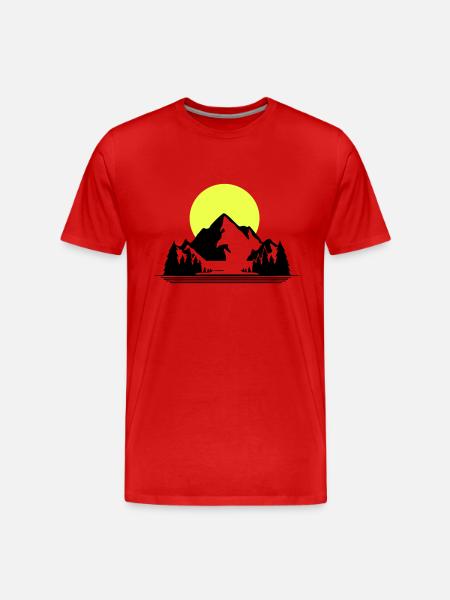 Mountains - Men's Premium Organic T-Shirt - red