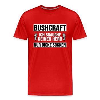 bushcraft wildcamping survival outdoor socke - Männer Premium Bio T-Shirt - Rot - Vorne - Damien (186cm)